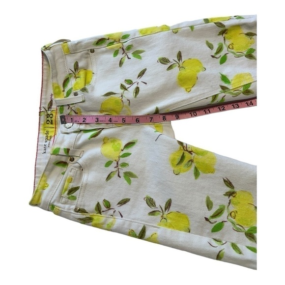 Kate Spade Ankle Length Skinny Jeans With Lemon Print  - Size 23 - Picture 12 of 14